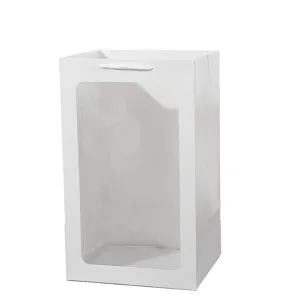 Borsa regalo in carta bianca con finestra trasparente, grande borsa per imballaggio.