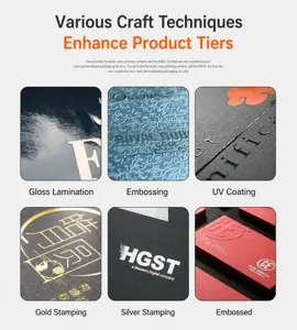 Detail shot of premium printing craftsmanship, hot stamping and embossing on paper bags.