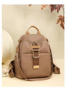 Women oxford cloth backpack stylish casual travel daypack daily shoulder bag brown lightweight
