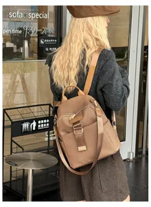 Stylish casual oxford cloth backpack for women, large capacity, lightweight and trendy design.