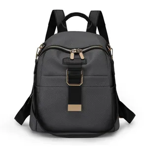 Womens PU Casual Travel Backpack Large Capacity Fashionable Multilayer School Bookbag Daily Daypack Bag