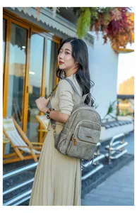 Casual fashion multi-use backpack for women minimalist commuting large travel daypack bag