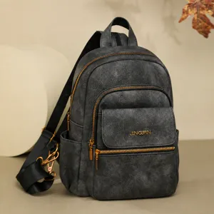 Women PU Leather Casual Backpack Fashion Waterproof Travel Bag Multipurpose Commute Daypack Daily Handbag