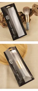 Extra large fluffy makeup brush soft animal hair loose powder brush with window packaging bag