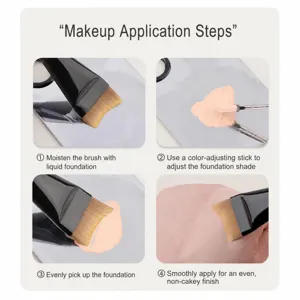 Professioneller Cresent Foundation Pinsel Set mit flachem Klingendesign für makelloses Make-up.