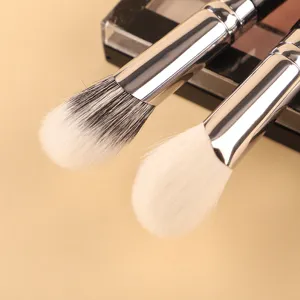 Professionelles Make-up-Pinsel-Set, weiche Faserhaar-Verblendungs-Rouge- und Kontur-Pinsel.