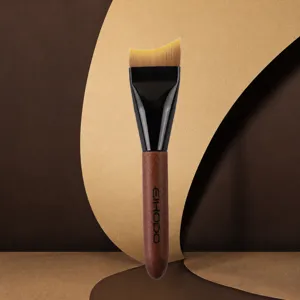 Walnuss Griff Halbmond Foundation Pinsel Tragbar Weich Synthetisch Faser Make-up Pinsel Für Fließend Foundation Gesicht Make-up