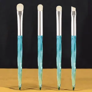 Pennelli per Trucco Occhi Sfumato Blu Manico in Acrilico Professionale Sfumatura Ombretto Eyeliner Sopracciglia Strumenti per Trucco