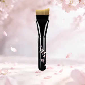 Kirschblüte Foundation Pinsel Flacher Halbmond Make-up Werkzeug Mit Box Weiches Synthetisches Haar