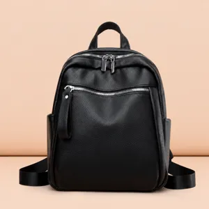Dames Mode PU Leer Rucksack Casual Reizen Schooltas Minimalistische Stedelijke Dagelijkse Daypack