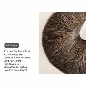 Professional Large Powder Brush Ebony Wood Handle Animal Hair Makeup Brush Soft Fluffy Cosmetic Tool For Face Makeup
