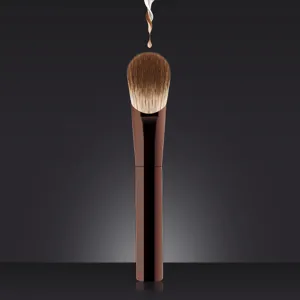 Professionele Dierenhaar Platte Blushkwast Metalen Handvat Afgeschuinde Poederkwast Cosmetische Make-up Tool
