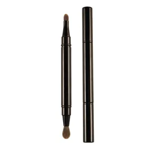 Portable dual-ended retractable lip brush with cap, multifunctional makeup brush for daily use.