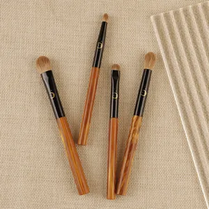 4-Piece Eye Makeup Brush Set Professional Eyeshadow Detail Brushes with Wooden Handle