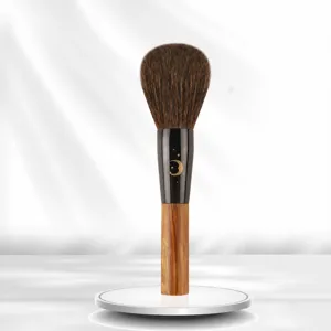 Starry Moon Series Round Powder Brush Professional Animal Hair Makeup Brush Wooden Handle Cosmetic Tool