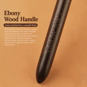 Ebony wood makeup brush handle hand polished professional cosmetic tool for eyebrow brush