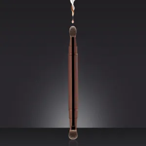 Double Ended Retractable Makeup Brush Portable Eyeshadow Concealer Brush Metal Shell Professional Beauty Tool