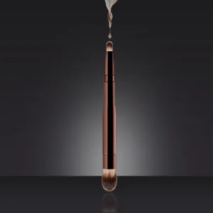Fibra Sintética Metal Portátil Retráctil De Doble Extremo Pincel De Maquillaje Sombra De Ojos Corrector Difuminado Herramienta Cosmética