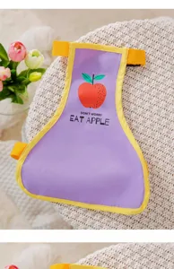 Waterproof dog belly band with cute apple print and bright yellow trim for pets outdoor use.