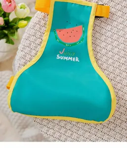 Waterproof dog belly band with cute watermelon print, green and yellow color block design.