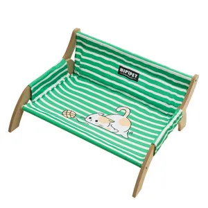 Letto Per Animali Domestici Con Sedia A Dondolo In Legno Per Gatti Divano In Tela Traspirante Letto Da Sonno Estivo Per Piccoli Gatti Forniture Per Animali