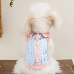 Printemps Été Animal Polo Col Deux Pieds Couleur Contrastée Chemise Respirant Mince Petits Moyens Chiens Chats Vêtements