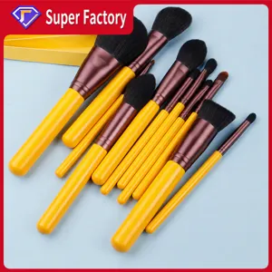 Professionelle Make-up Pinsel Synthetische Faser Weiches Haar Holzgriff Tragbares Beauty-Werkzeug-Kit für Gesicht Augen