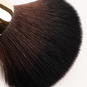 Premium soft makeup powder brush with dense gradient bristles and gold ferrule for face makeup.