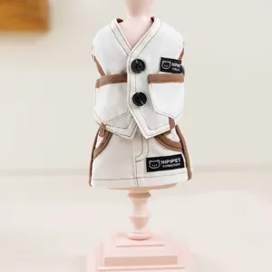 Stile Coreano Cane Domestico Denim Gilet Abito Cucciolo Gonna Set Carino Cani Piccoli Vestiti Abbigliamento Traspirante per Animali Domestici per Uso Quotidiano
