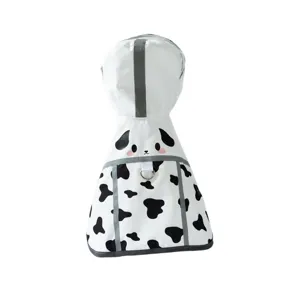 Imperméable pour Chien Mignon Chiot Poncho de Pluie Capuche Veste de Pluie Avec Bandes Réfléchissantes Petits Moyens Chiens
