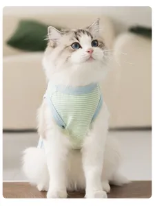 Lente zomer gestreept kattenvest katoen schattige huisdierenkleding voor honden en katten
