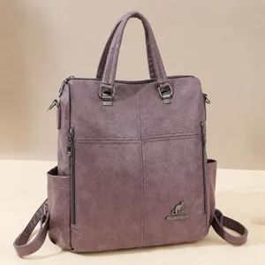 Stylish versatile women's soft leather backpack, convertible shoulder bag and chic handbag.