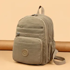 Waterproof nylon oxford backpack casual commute multi-pocket stylish travel bookbag for women