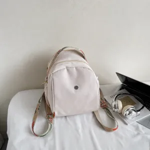 Zaino casual alla moda da donna borsa scolastica per studenti giornaliera viaggio bianco