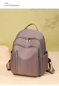 Women nylon backpack casual travel school bag large capacity waterproof daypack daily use