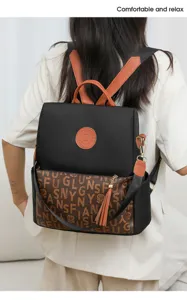 Sac à dos élégant pour femme mode loisir quotidien multifonctionnel en cuir PU