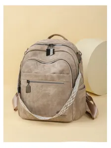 Multifunctional casual canvas backpack for women large capacity travel school bag