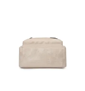 Casual multi-functional Oxford cloth backpack bottom view in light beige color lightweight design