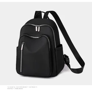 Black oxford cloth women backpack trendy fashion large capacity waterproof travel schoolbag