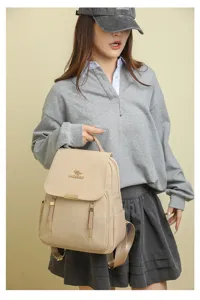 Zaino impermeabile in tessuto Oxford donna, elegante borsa da viaggio casual per lavoro.