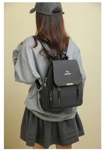 Zaino impermeabile in tessuto oxford da donna, elegante borsa casual da viaggio e lavoro.