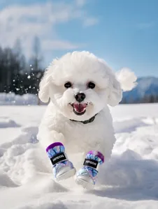 Warm fleece pet snow boots for dogs winter waterproof anti-slip thick dog shoes