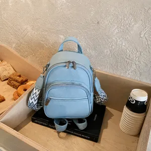 Stylish women casual leather backpack stylish multi-pocket daily travel school daypack