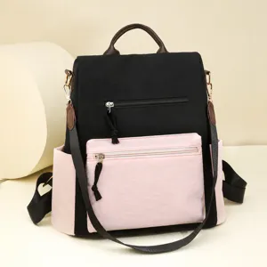 Fashionable women backpack large capacity multi-compartment casual commuter schoolbag.