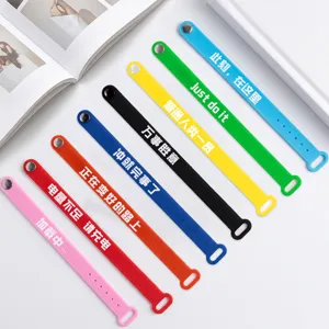 Silicone Sports Wristband Rubber Bracelet Printed Slogan Wrist Strap Colorful Fitness Support Band For Adults And Kids