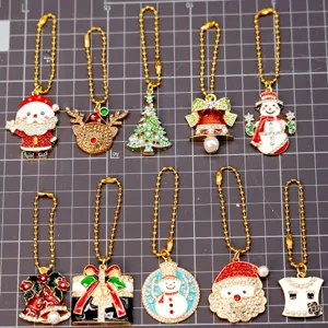 Kerst strass metaal hanger DIY sleutelhanger feestelijk cadeau decoratie set