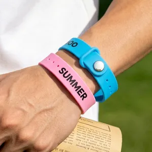 Colorful silicone sports wristband with text print for adult and kids active wear.