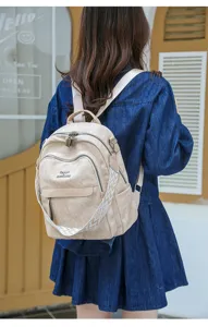 Femme décontracté doux cuir sac à dos grande capacité vintage voyage école sac pour dames