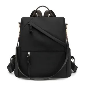 Women's Casual Anti-Theft Backpack Large Capacity Black Travel Bag Daily School Daypack