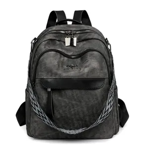 Sac à dos vintage en cuir lavé pour femme grand capacité élégant sac à main de voyage et école